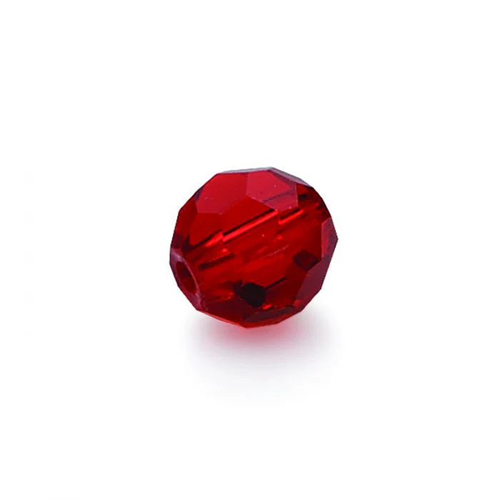 Eagle Claw 8mm Lazer Red Faceted Glass Beads