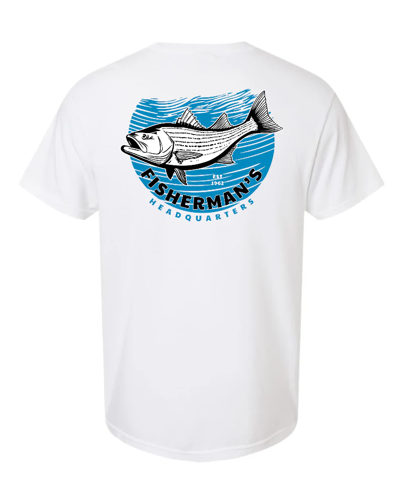 Fish Heads Bass Water Lines Comfort Colors T-Shirt - Image 2