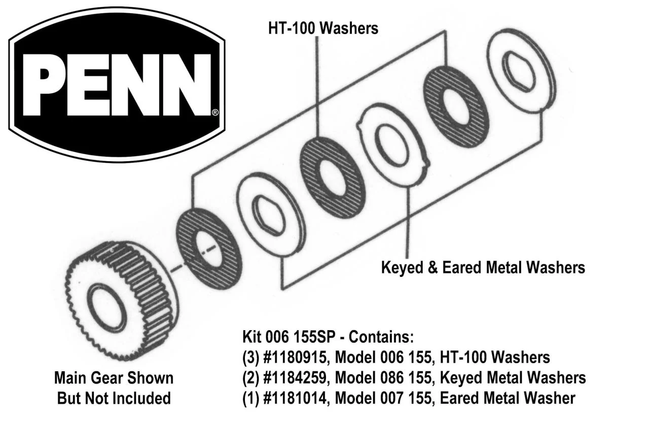 Penn Part 006 155SP SKU#1180392 HT-100 Drag Washer Kit (UPC# 031324615502)
